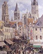 Camille Pissarro Rue de L-Epicerie,Rouen oil painting on canvas